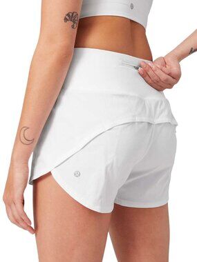 lululemon Speed Up High Rise Lined Shorts 4" White Size 10